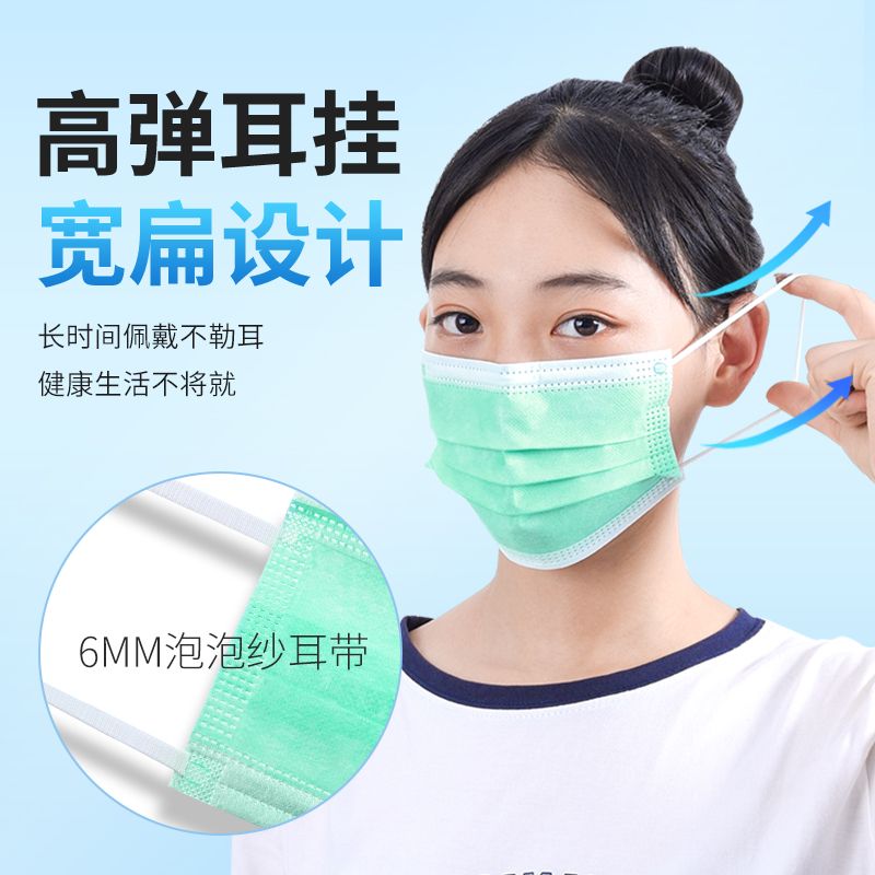 口罩一次性医疗口罩三层正规正品成人医用外科夏季薄款独立装-医用外科[黑色独立装50只][顺丰]