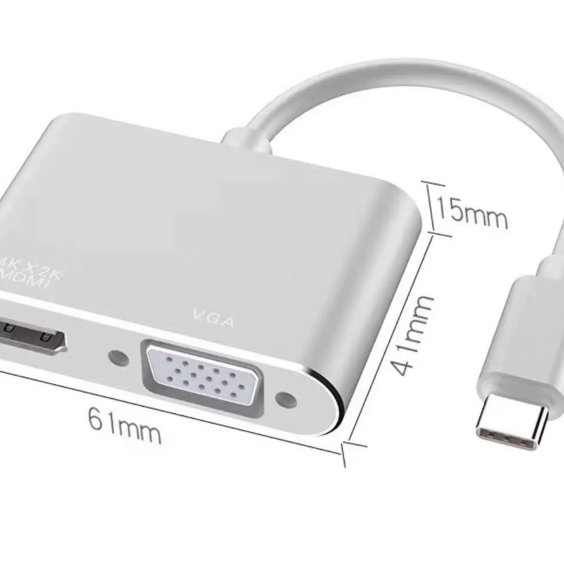 蓝色军团 二合一HUB集线器VGA+HDMI高清分线器 浅灰色