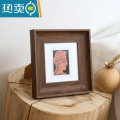 敬平正方形5寸6寸7寸8寸宣纸卡纸30 50 38 画框挂墙创意相框摆台横竖 胡木色 方5寸【12.7*12.7】挂摆两