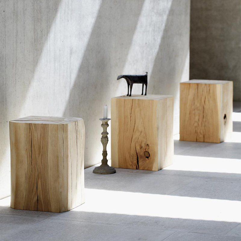 森美人北欧实木墩子复古木桩边几原木凳子根木头底座美式茶几沙发角几 图片款30*30*45cm