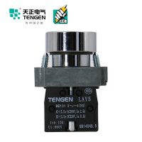 天正电气 LAY5 平头按钮 1NO 复位型 黄色 金属 08010120026 按钮