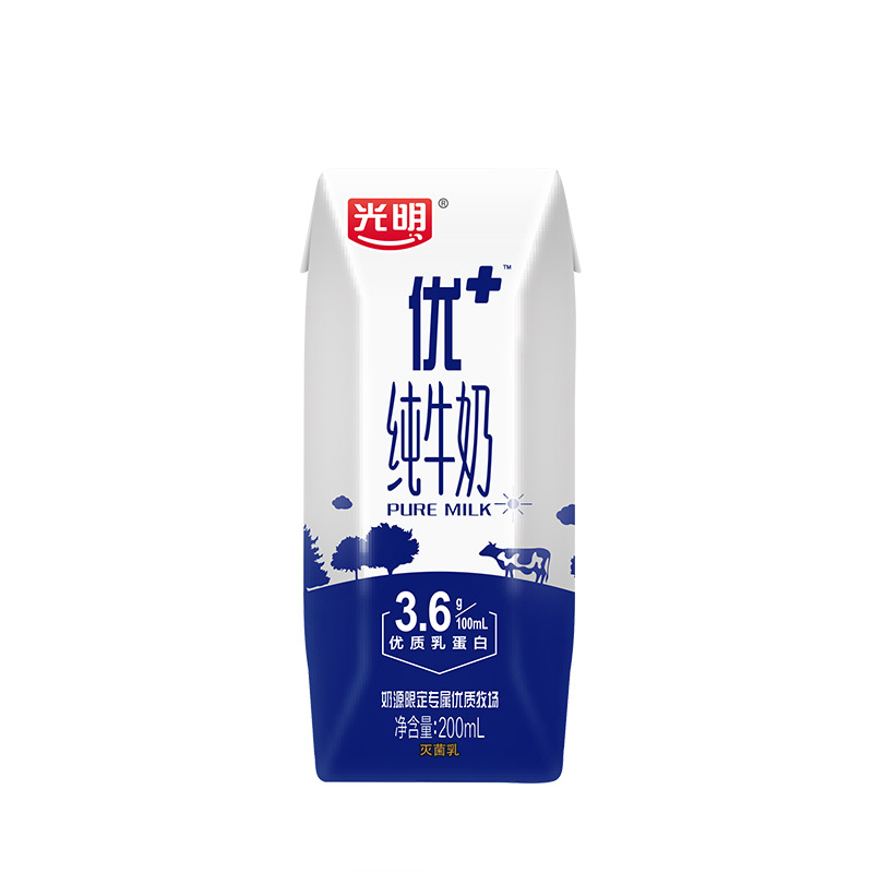 光明牌优+钻石装纯牛奶礼盒200ml*12