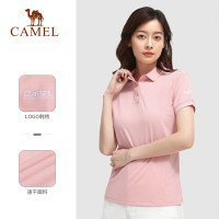 骆驼(CAMEL)女款短袖POLO衫V1S1VV930樱花粉2XL码