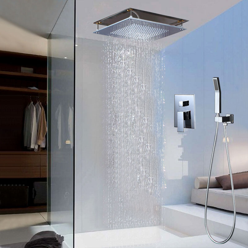 浴室全铜暗装吸顶花洒入墙式淋浴花洒套装龙头嵌入式吊顶安心抵参数