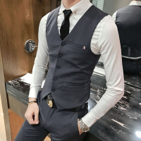 美师理店型师酒吧KTV服务员工作服男士修身时尚马甲坎肩