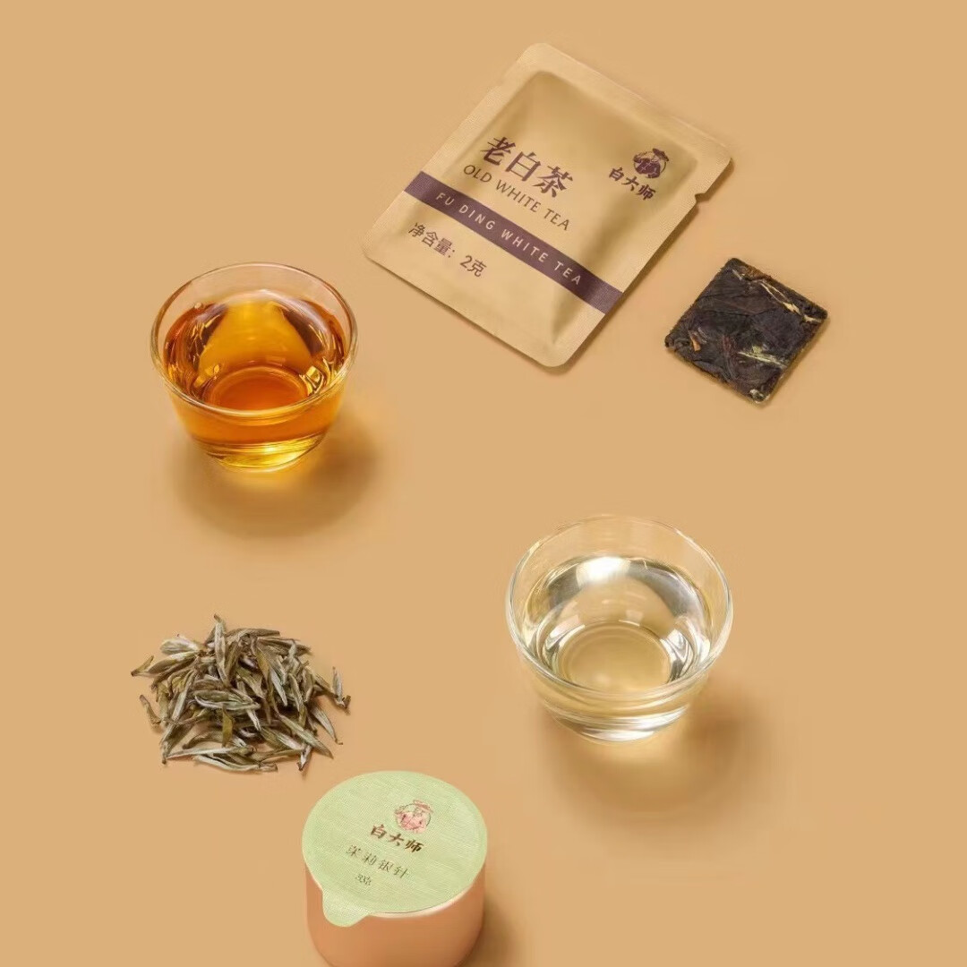 白大师 福鼎白茶茉莉银针礼盒 含保温杯 茉莉银针 100泡寿眉袋泡茶高清大图