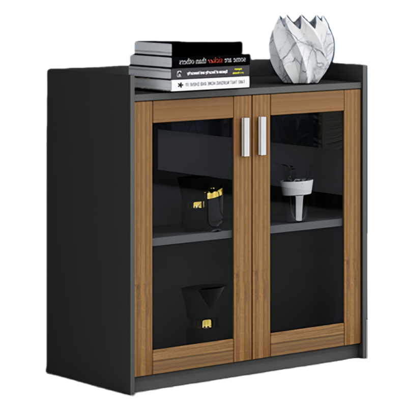 芙首泰木质矮柜二门玻璃柜80*40*80cm台高清大图