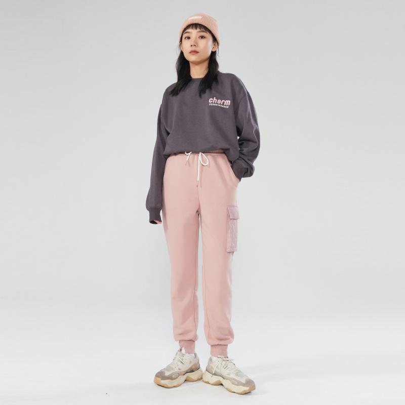 美特斯邦威运动长裤女贴袋冬季新款休闲宽松束脚百搭慢跑裤女