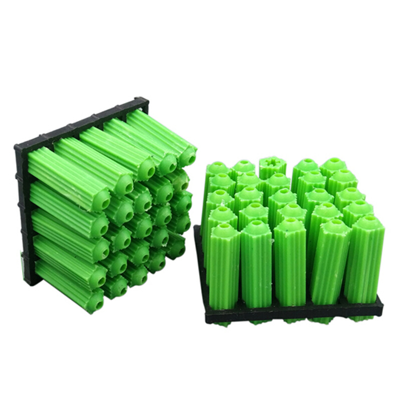 海斯迪克hkw213塑料膨胀管绿色膨胀胶塞飞机型胶粒螺丝管涨塞绿色胶粒