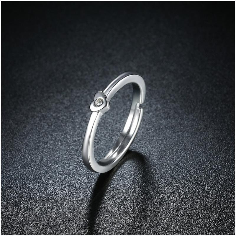 R096 Lady Silver Rings 戒指女925纯银简约日韩潮人开口单戒指环送女朋友七夕情人节礼物