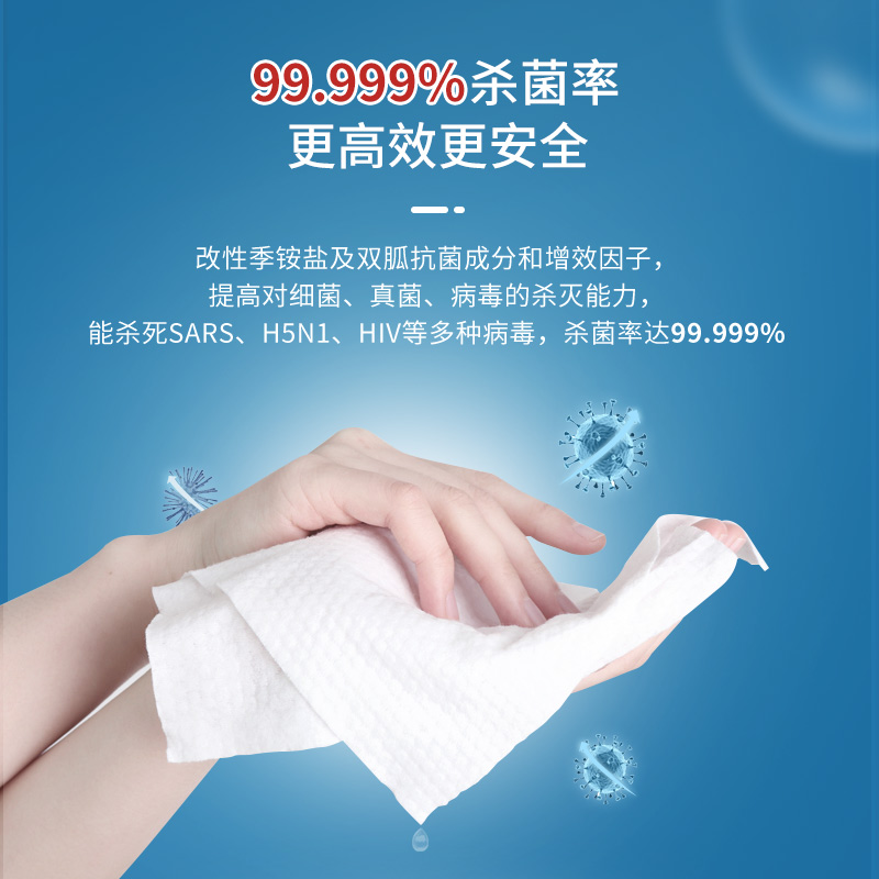 蓝帆 医用湿巾消毒大包装便携式物表消毒湿巾100片高清大图