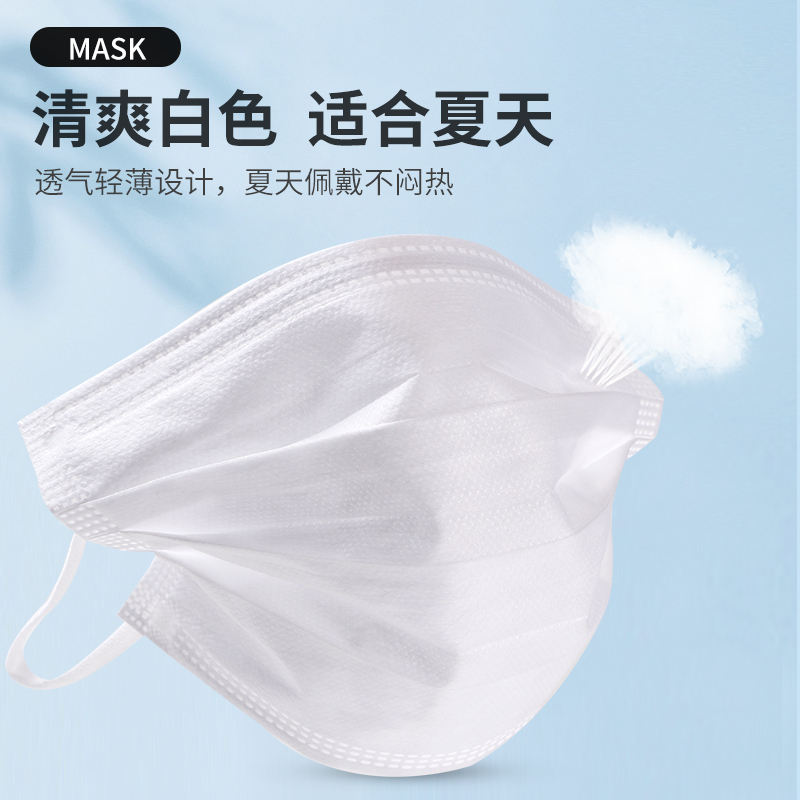 苏宁极物*ZOGEAR一次性医用口罩100只装防疫防尘医疗口罩三层透气医生用口罩
