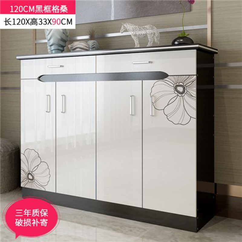烤漆鞋柜]家用口玄关厅柜简易鞋架木质隔断鞋橱储物收纳柜子收纳柜 三维工匠高清大图