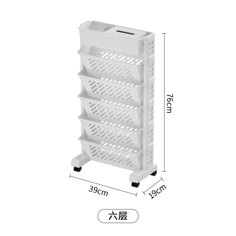 七素 可移动桌边书架 墙面书桌书本组合收纳 5层+1层