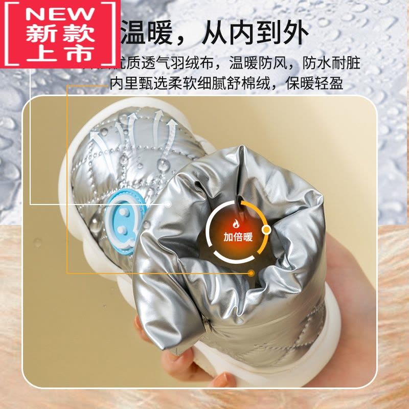 可莉允冬季儿童雪地靴男童加绒加厚中筒棉靴女宝宝棉鞋短靴保暖小孩防水图片