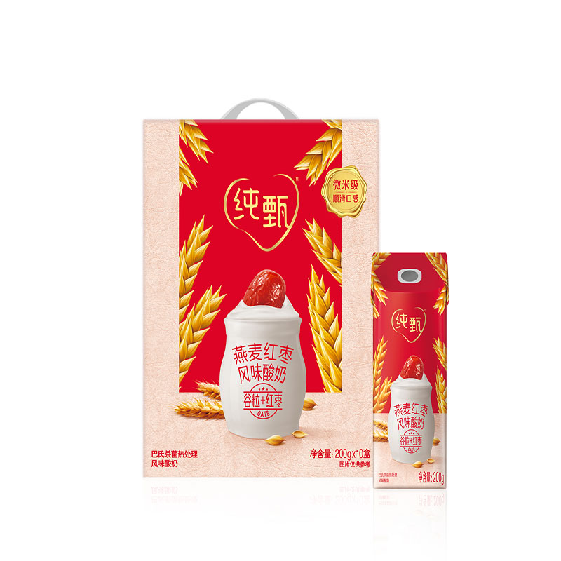蒙牛纯甄燕麦红枣风味酸奶康美笑脸包200g10