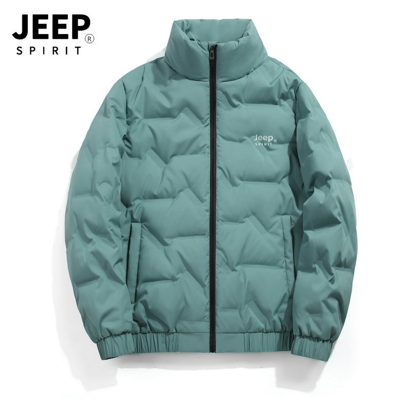 JEEPSPIRIT男士白鸭绒羽绒服弹力宽松大码男装羽绒外套男潮_294 2XL 草绿色