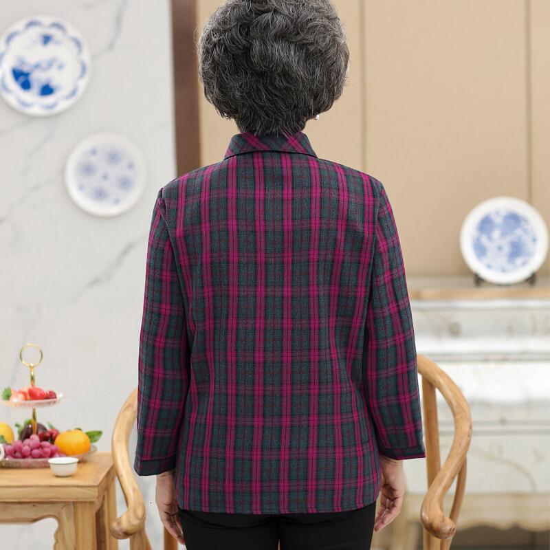 老年人春装女衬衣60岁70妈妈装长袖套装奶奶衬衫老太太婆婆衣服80