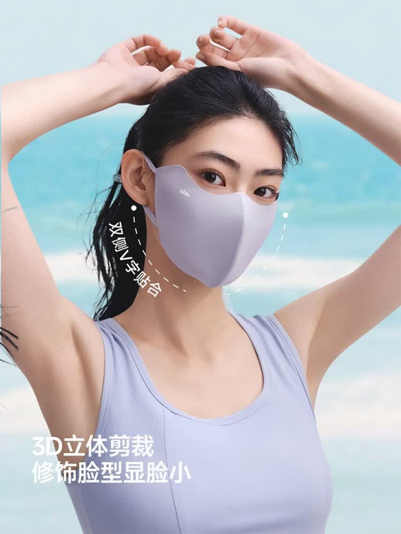 蕉下(BENEUNDER)防晒口罩女防晒面罩护眼角防紫外线高颜值夏季冰丝骑行透气脸基尼口罩AL218 漫暮黑高清大图