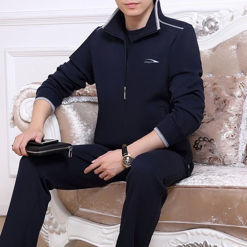 件套大码运动服商务休闲运动衣男套装深红色男l建议100120斤穿666666