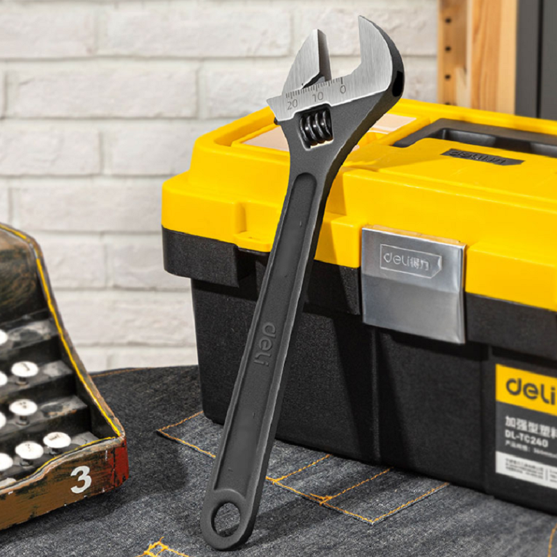 得力(deli)活动扳手 8英寸发黑活动扳手 DL008H 3个起订