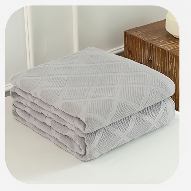 铭思沃毛毯180*220cm条灰色高清大图