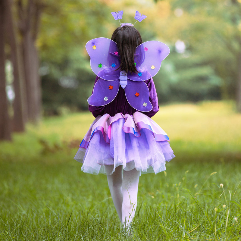 儿童服装化妆舞会女童巫婆精灵花仙子蝴蝶演出服公主裙幼儿