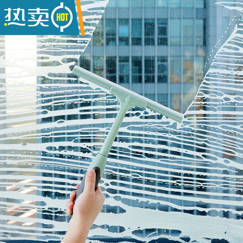 敬平擦玻璃器地板刮刀清洁工具擦窗器家用卫生间台面镜子硅胶刮水器 [升级旋转头&灰白]2件装-送挂钩*2高清大图