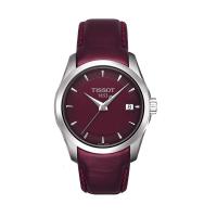 天梭(Tissot)瑞士品牌经典库图系列女士腕表石英表女真皮钢带皮带防水时尚女表_23 t035.210.16.371.00