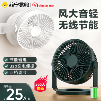赛亿(Shinee)优雅白插电款小风扇小型桌面USB办公室电扇迷你学生宿舍台夹扇床头轻音车载壁挂便携式充电风扇
