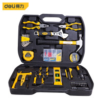 得力(deli)DL5973 工具箱套装 电工木工维修五金手动多功能工具组套应急常备 116件套 黄黑色 1套