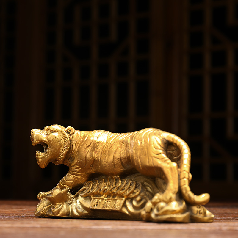 美帮汇财源虎摆件铜老虎家居摆设客厅酒柜壁柜装饰品开业高清大图
