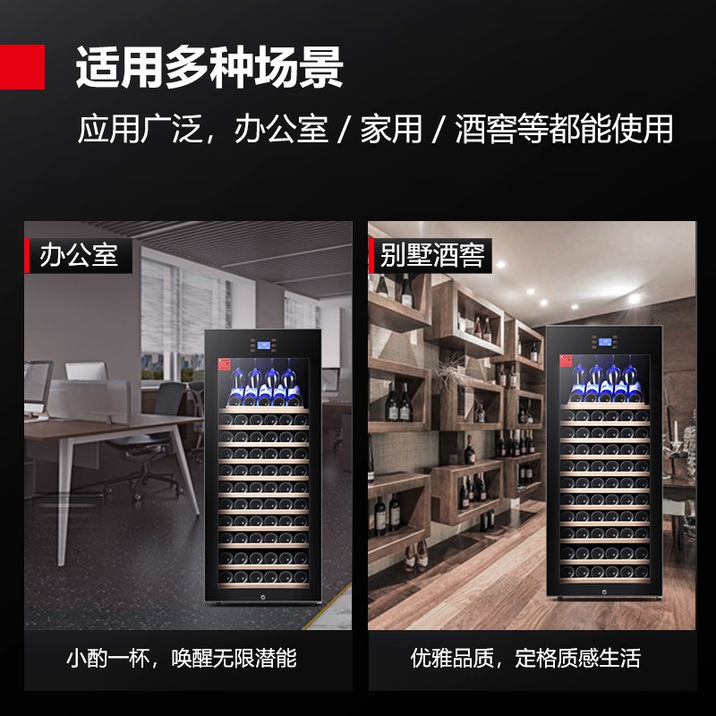 德玛仕(DEMASHI)红酒柜 小型家用电子智能红酒雪茄一冰吧展示柜 高端恒温酒柜-可放120瓶支装[带锁]