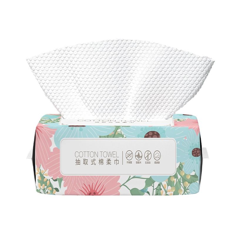 洗脸巾一次性抽取式棉加大加厚棉柔巾学生干湿两用擦脸巾洁面巾高清大图