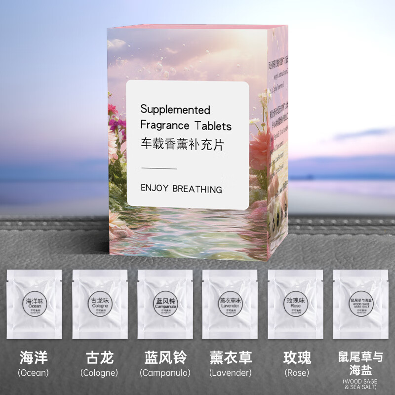 香薰补充片 车载香薰专用替换芯混合香味6片装(一箱5件共30片)/箱