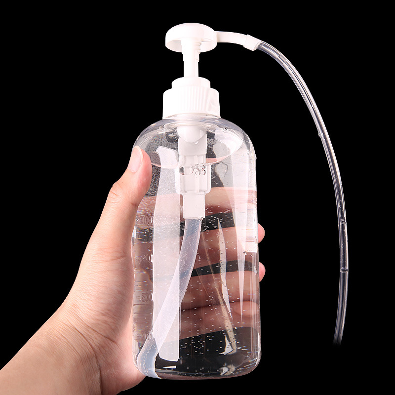 SM肛冲洗器男用后庭灌肠清洗洁浣肠女用私处工具情趣用品女g 【300ml】按压清洗器+20g润滑液+金属肛塞小号2.8c