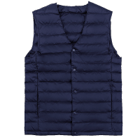 雅鹿羽绒服男无领轻薄马甲2019新款修身羽绒中年马夹背心正品特价