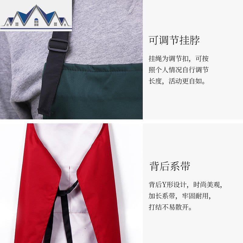 围裙罩衣女韩版家用厨房大人男士时尚防水防油围兜工作服做饭围腰 三维工匠图片