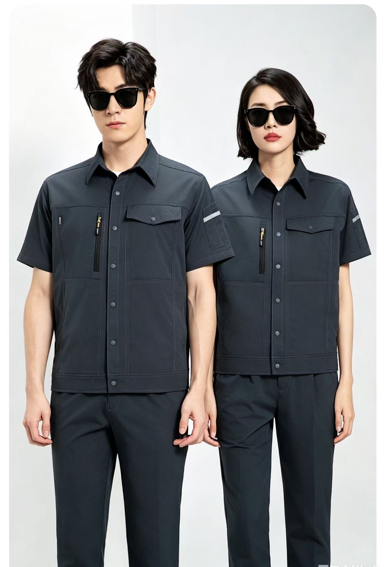 路安保 夏季短袖工作服YJ505吸湿排汗速干套