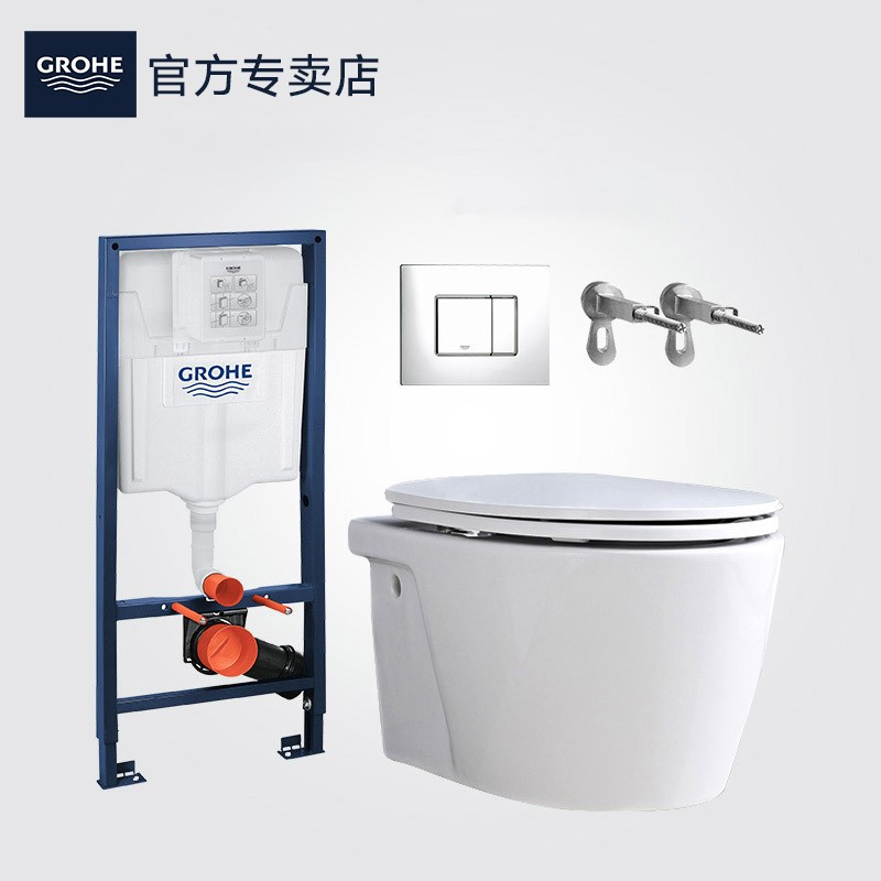 德国-高仪(GROHE)壁挂马桶挂墙式座厕隐藏暗藏式水箱冲水面板入墙式