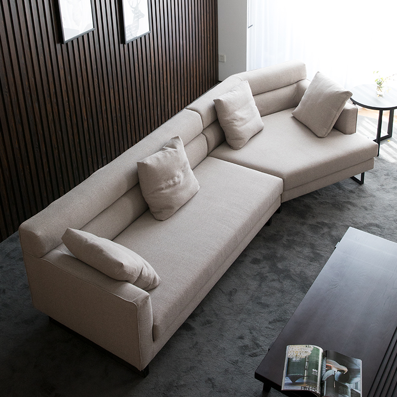 北欧简约现代轻奢异形转角客厅闪电客真皮布艺沙发原版沙发组合