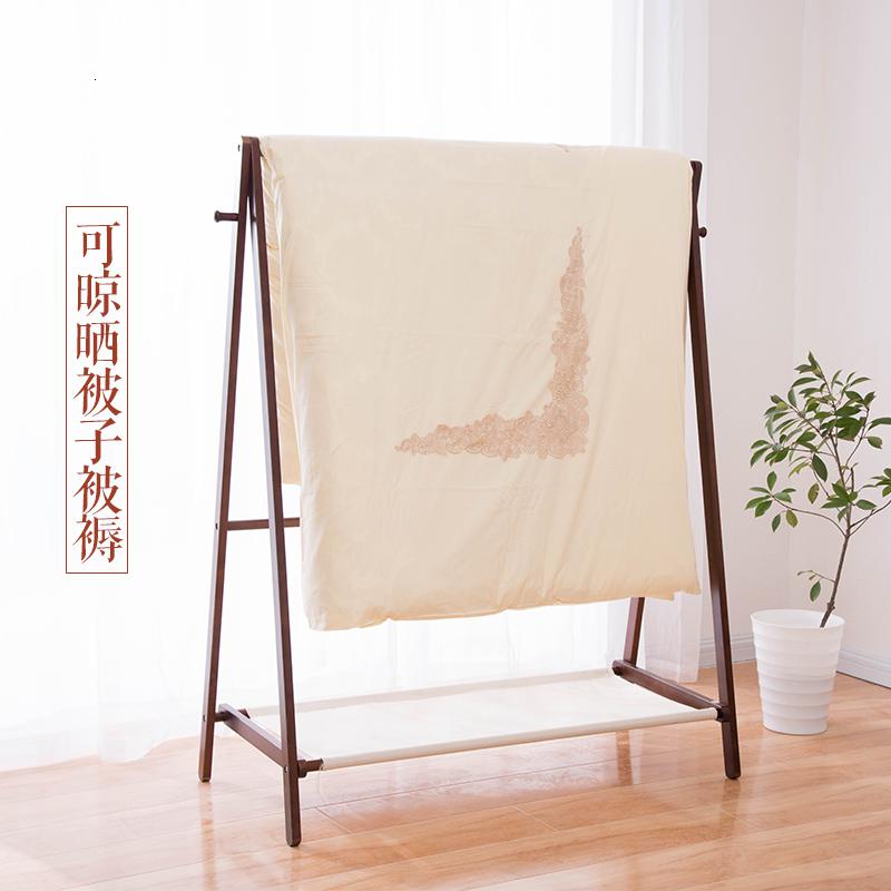 森美人实木衣帽架卧室落地挂衣架 创意欧式木质衣服架子衣架高清大图