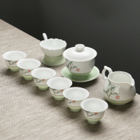 苏氏陶瓷(SUSHI CERAMICS) 茶具套装元清陶瓷茶壶茶杯功夫茶具(盖碗)