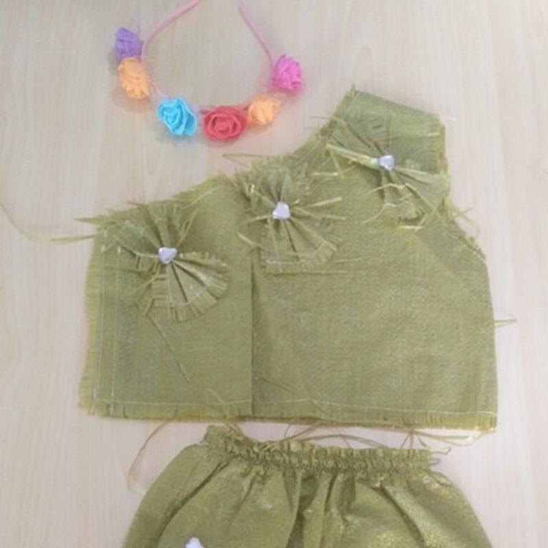 六一新款编织袋时装走秀表演服装环保衣服儿童手工制作亲子装男童帽子