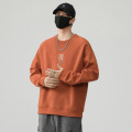 秋季卫衣男新款秋冬款美式潮牌宽松圆领时尚休闲长袖上衣服 2XL135-150斤 橙色