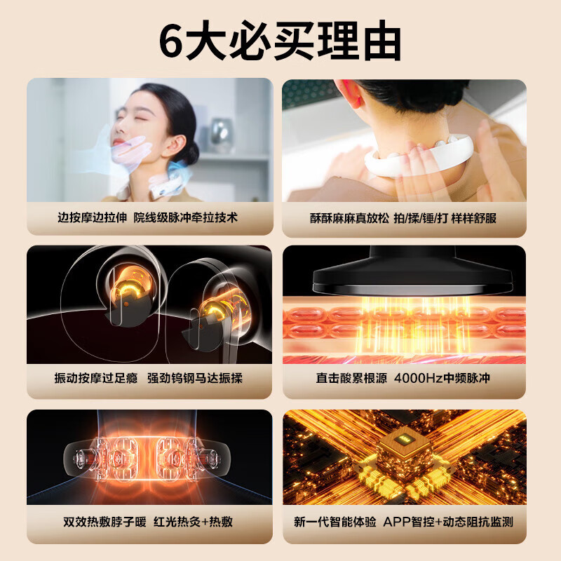 SKG颈椎按摩器 肩颈按摩仪脉冲护颈仪按摩器 K5 3尊贵款高清大图