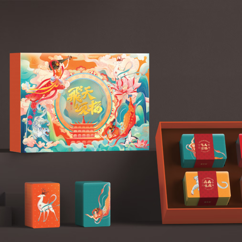 露华春茶叶礼盒 送长辈客户送礼 敦煌飞天颂福 礼盒