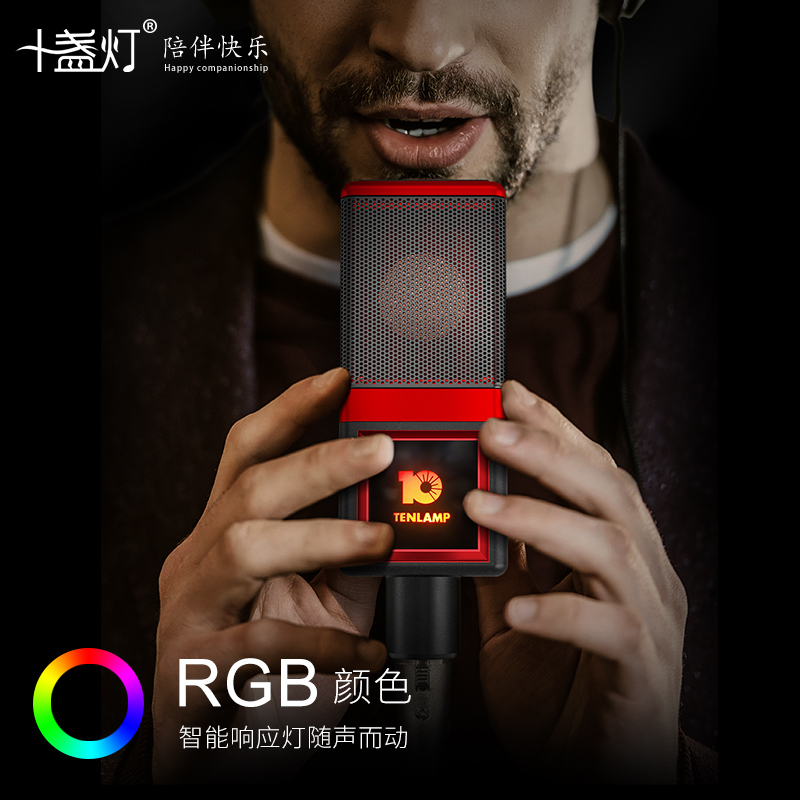 十盏灯 T7 主播网红套装声卡唱歌直播专用全民k歌快手喊麦 话筒