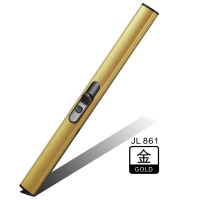 家用纳丽雅电子点火棒煤气灶打火机长手柄脉冲充电点火厨房充电电弧土豪金(18.2cm)