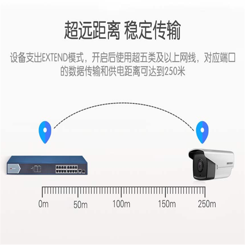 海康24口百兆轻网管交换机DS-3E1326-E 深蓝色440*44*221mm